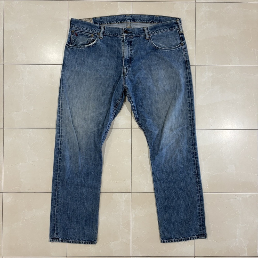 Vtg Polo Ralph Lauren Jeans Mens 38x30 Blue Hampton Straight Regular Light Denim
